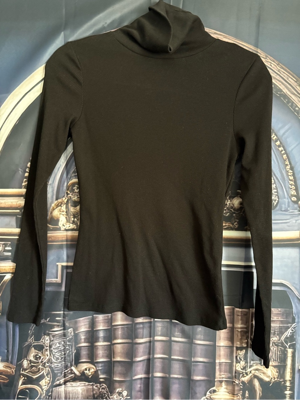 New Look Black Ribbed Turtleneck Long-Sleeve Top